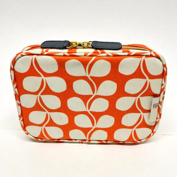 Orla Kiely Orange Stem Pattern Makeup Bag Cosmetic Organizer - Picture 1 of 8
